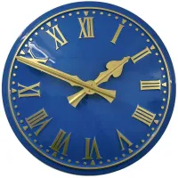 Oldham Outdoor Clock Service blue dial